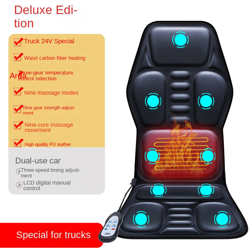 Multi-functional Heating Vibration Massage Cushion Seat Pad

Experience relief wherever you go with this versatile massage cushion! Featuring three therapeutic massage methods—kneading, vibration, and traction—it targets your neck, shoulders, back, and waist with soothing heat. The plush PU leather and velvet design fits seamlessly into your car or home, while the compact 15W power makes it perfect for on-the-go relaxation. Say goodbye to tension and hello to comfort, one massage at a time!

Car and Home