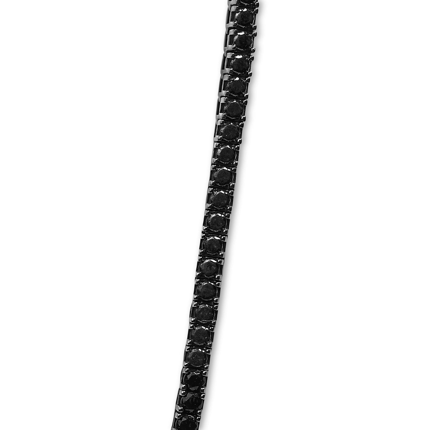 Men's Sterling Silver Black Onyx Tennis Necklace