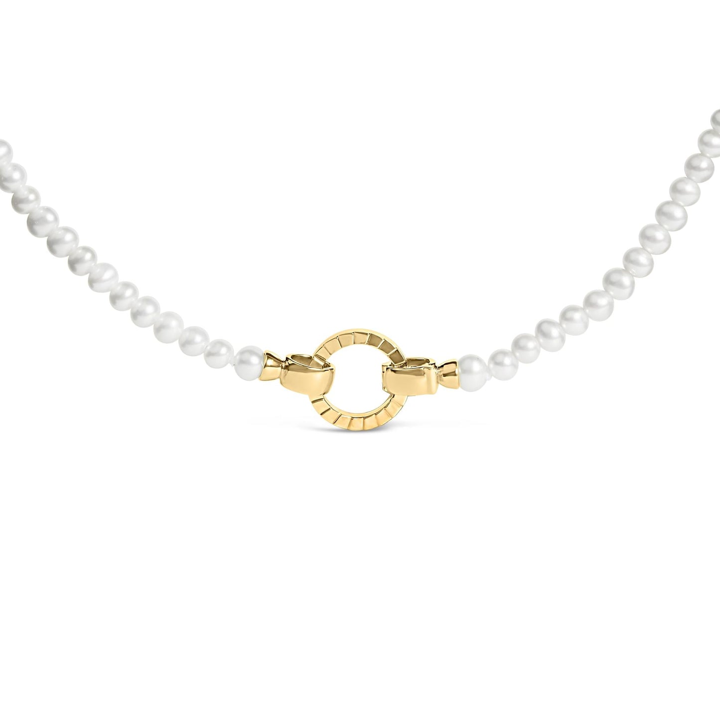 18K Yellow Gold Vermeil Pearl Strand Infinity Necklace-0