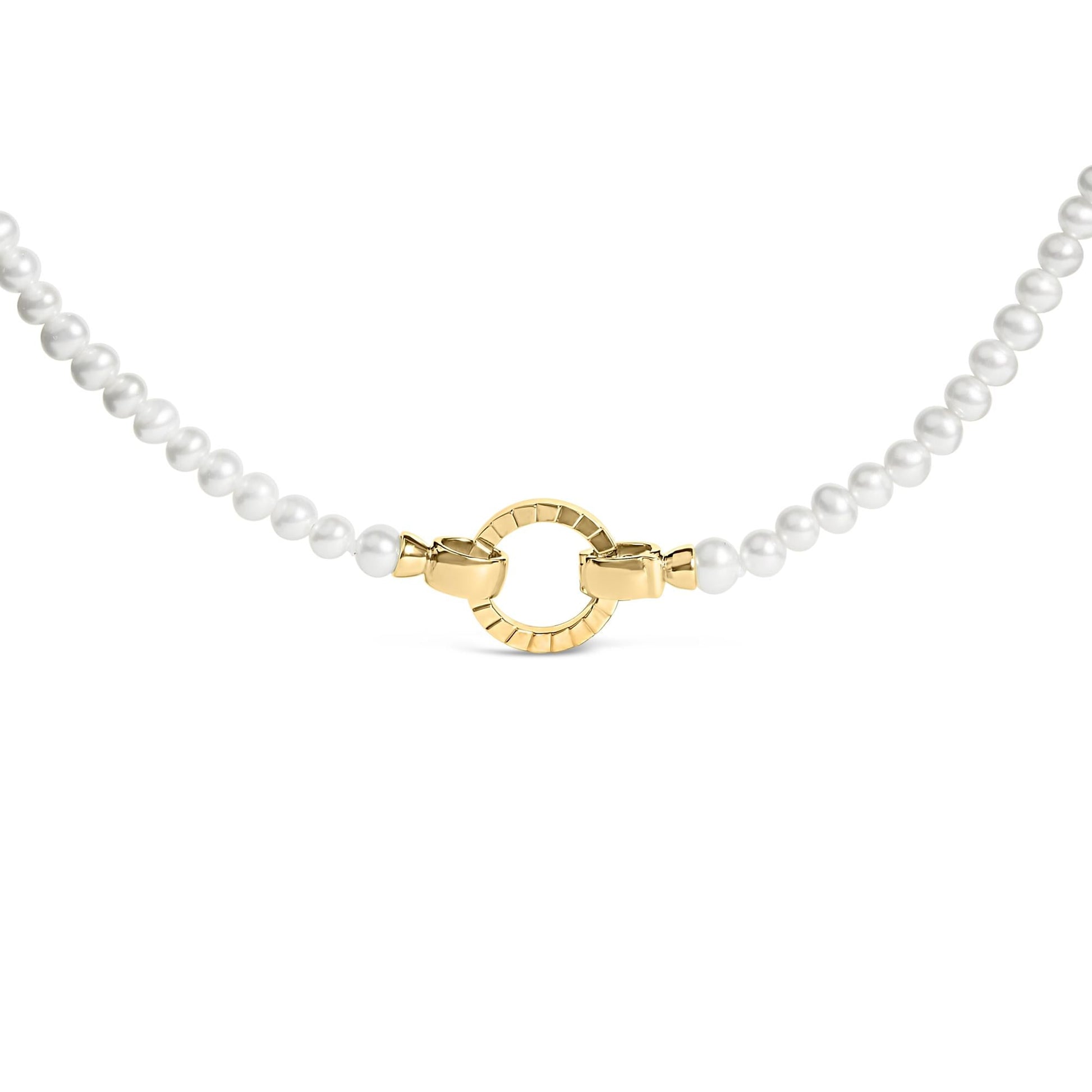 18K Yellow Gold Vermeil Pearl Strand Infinity Necklace-0