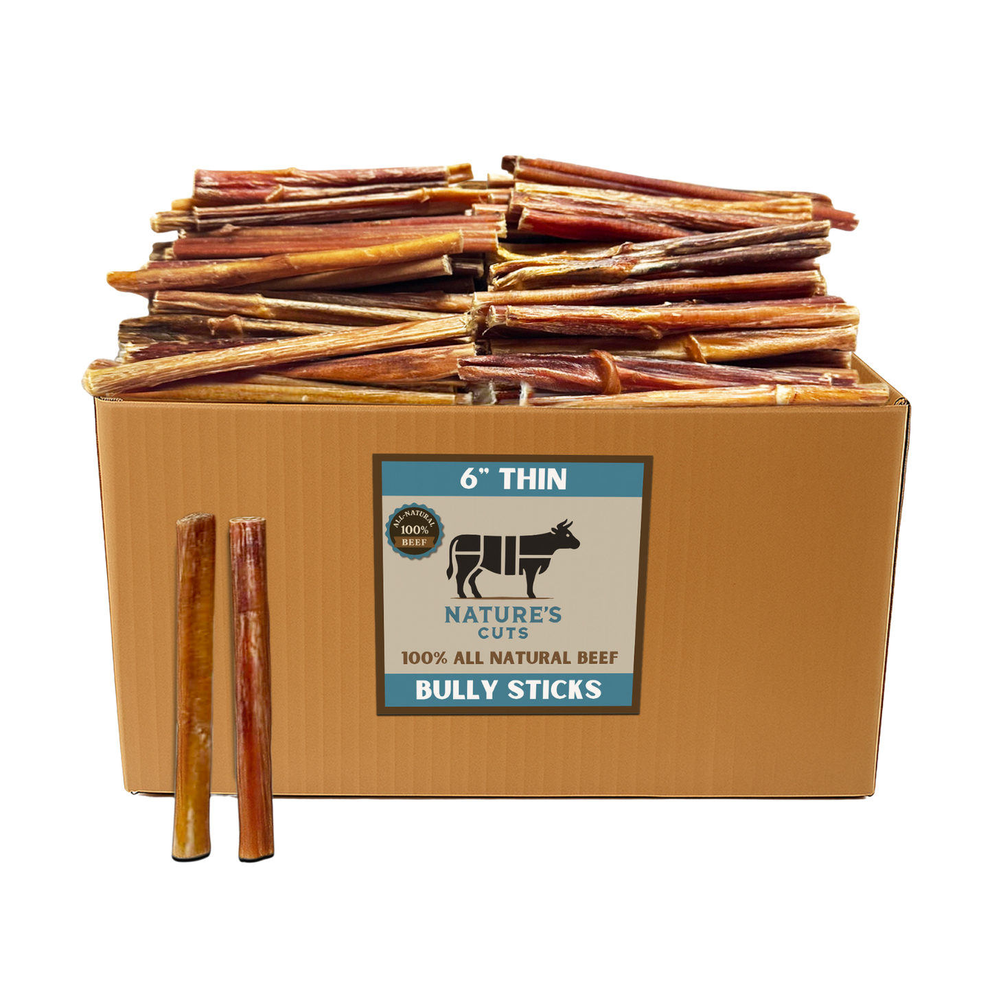 6" Thin Bulk Bully Sticks-0
