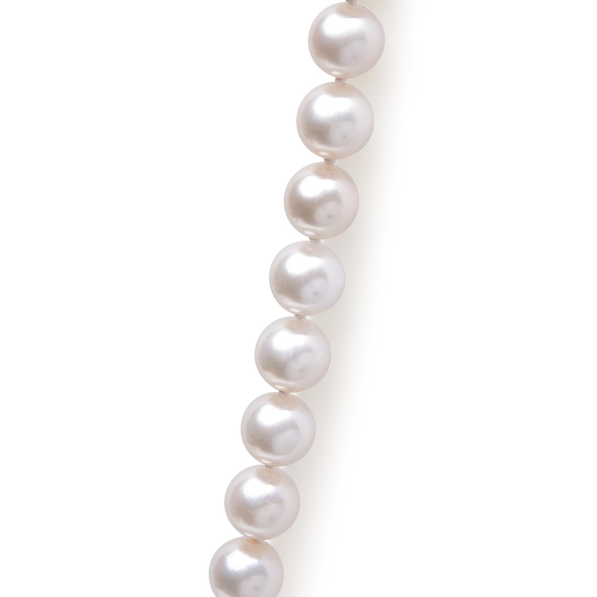 14K Gold 8.0x8.5mm Akoya Pearl Strand Necklace-3