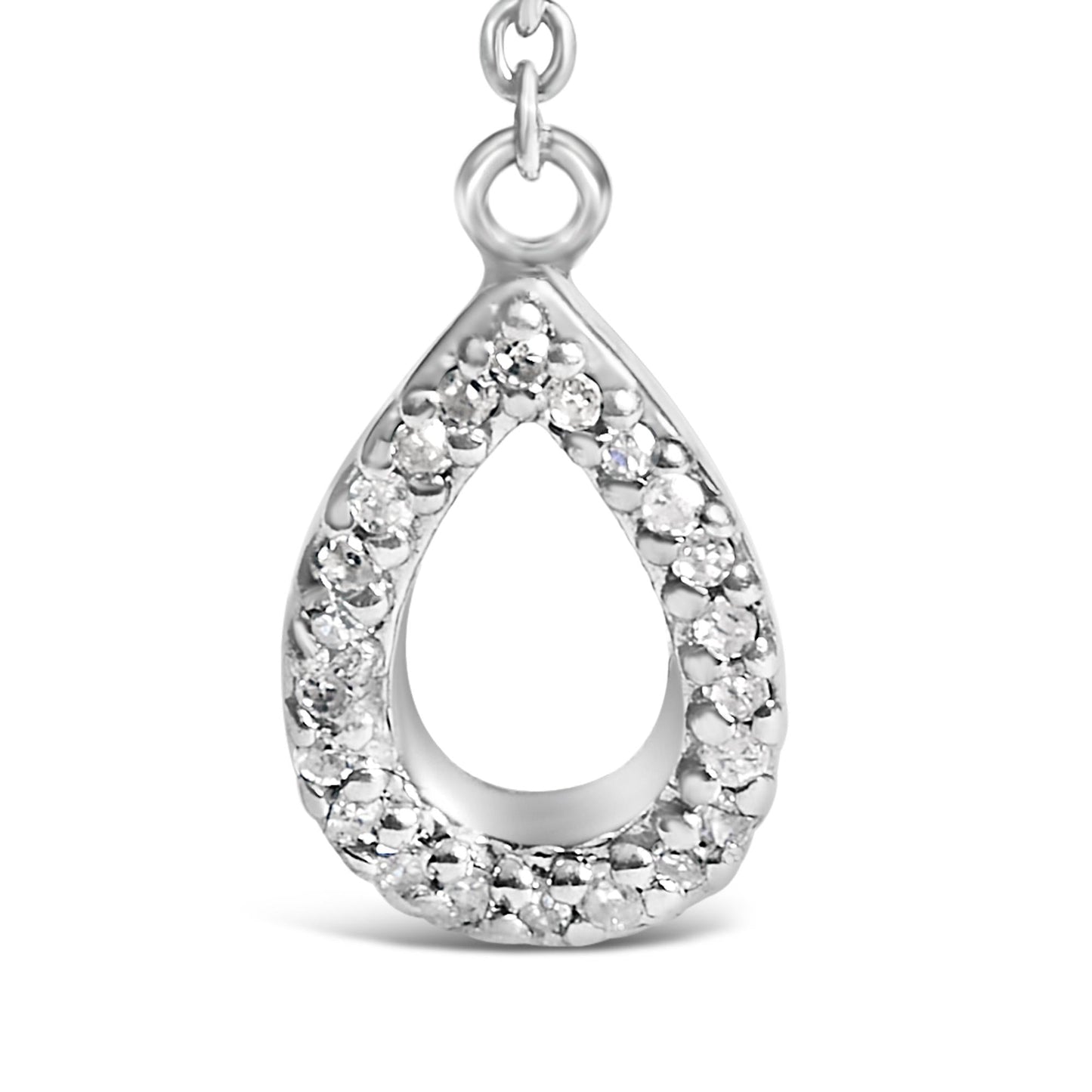 Sterling Silver Created Blue Sapphire and Diamond Accent Y Necklace-3