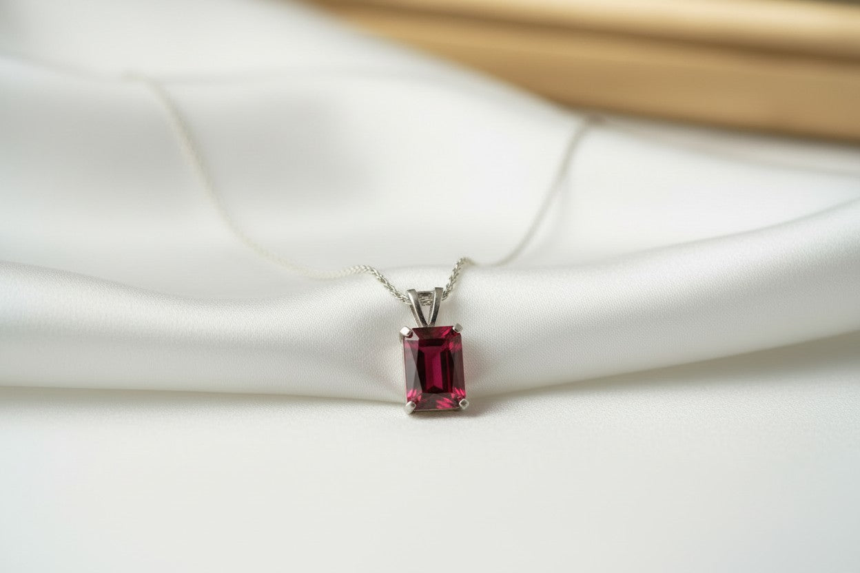 "Never Forgotten" Cushion Cut Cremation Pendant 16x12mm