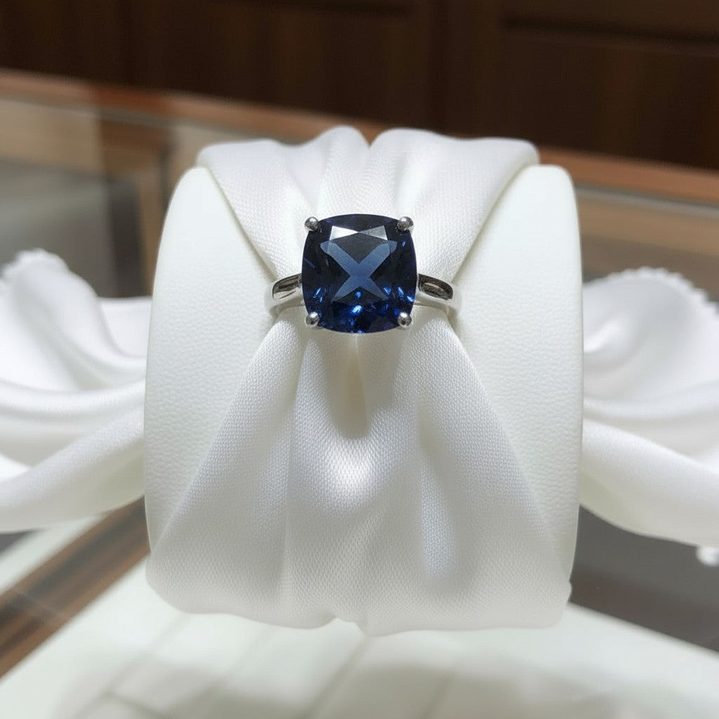 "Never Forgotten" Cushion Cut Cremation Ring Small 6x6mm
