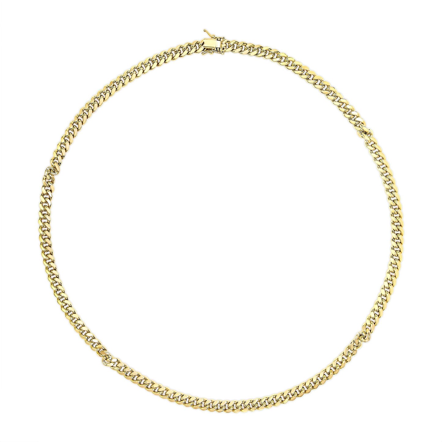 Semi-Solid 14K Yellow Gold 6.1mm Classic Miami Cuban Chain Necklace-3