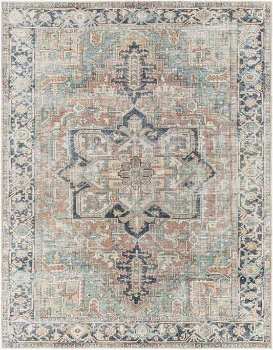 Green Nisa Tumble Dry Washable Rug-0