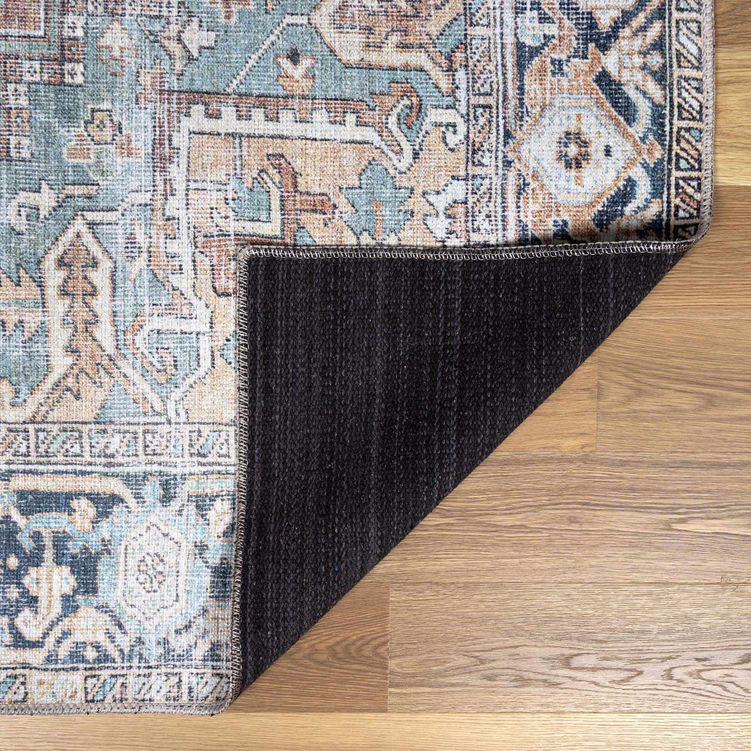 Green Nisa Tumble Dry Washable Rug-4