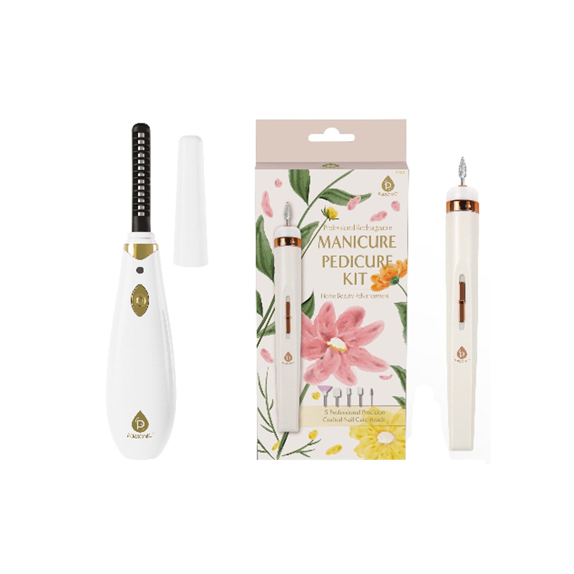 The Ultimate Beauty Toolkit: Professional Manicure & Pedicure Kit, Heated Eyelash Curler with Comb-0