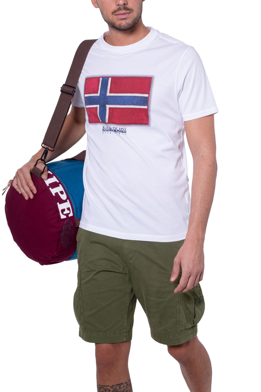 NAPAPIJRI - Men's logo flag T-shirt - Size S-3