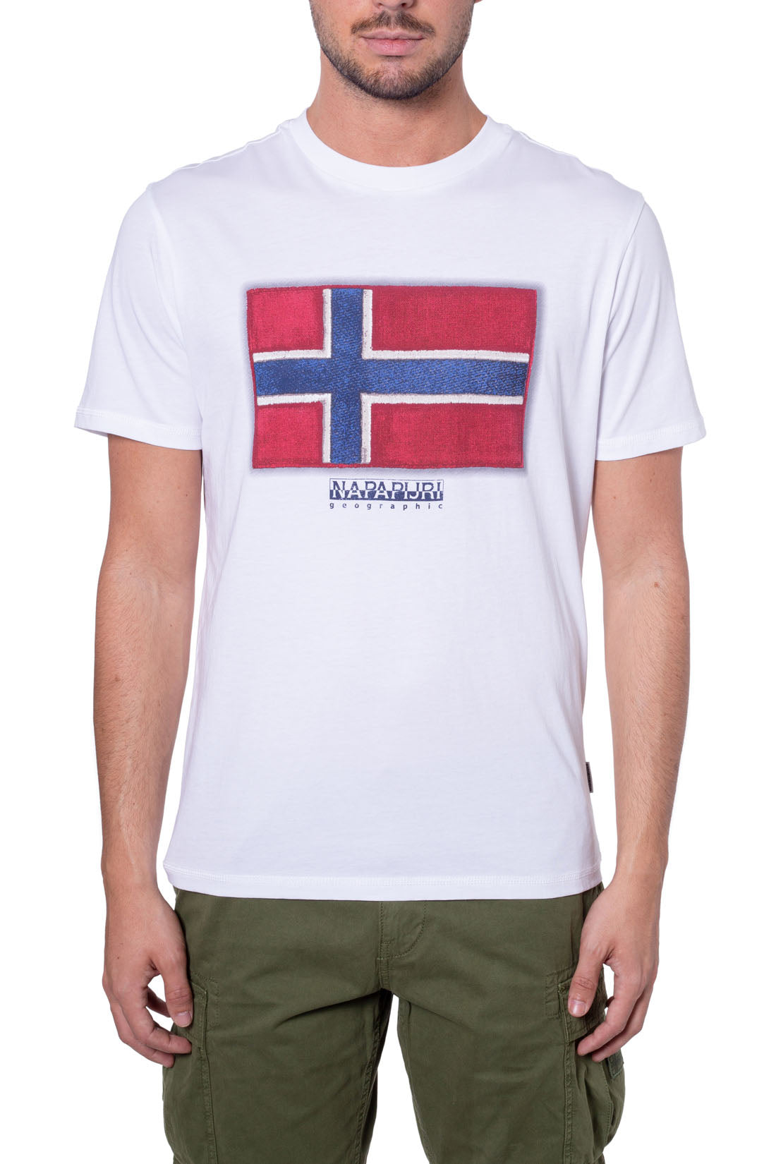 NAPAPIJRI - Men's logo flag T-shirt - Size S-9
