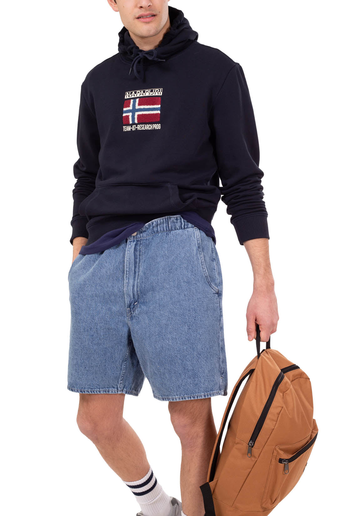 NAPAPIJRI - Men's contrast texture logo hoodie  - Size L-23