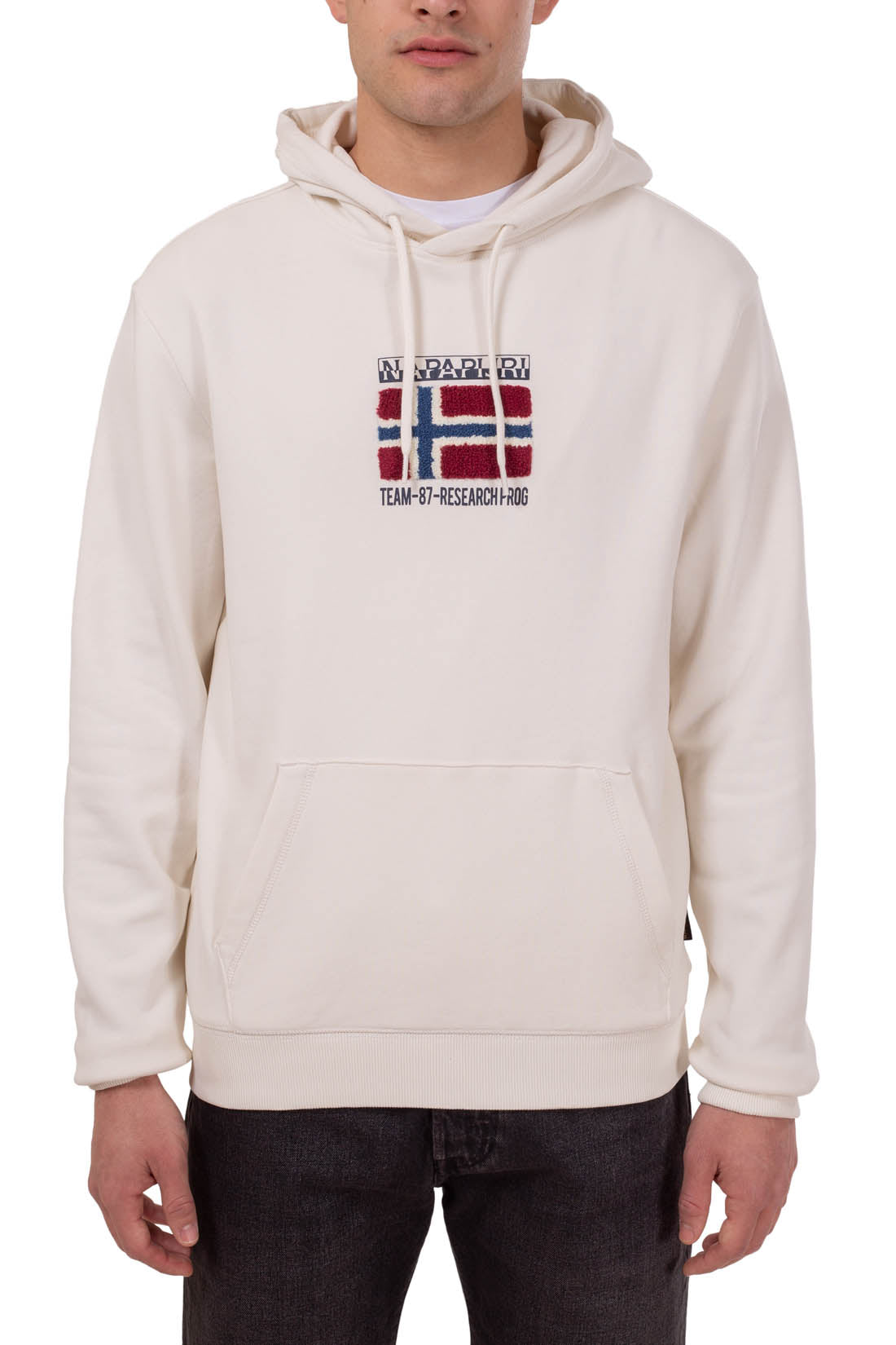 NAPAPIJRI - Men's contrast texture logo hoodie  - Size L-9