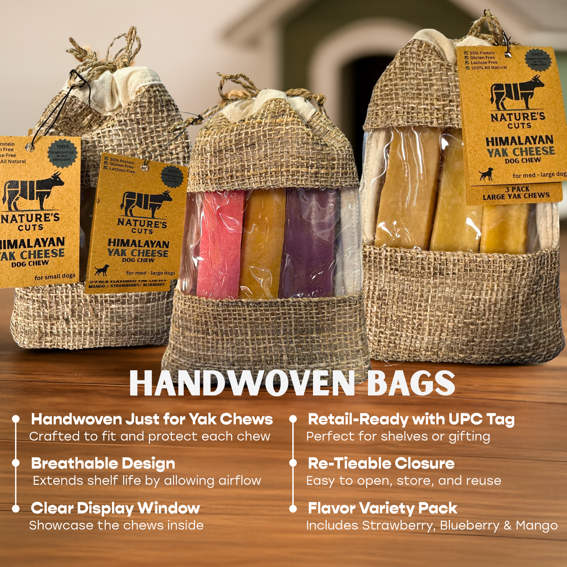 Large Yak Cheese (3 Pack) in Hand Woven Bag-2