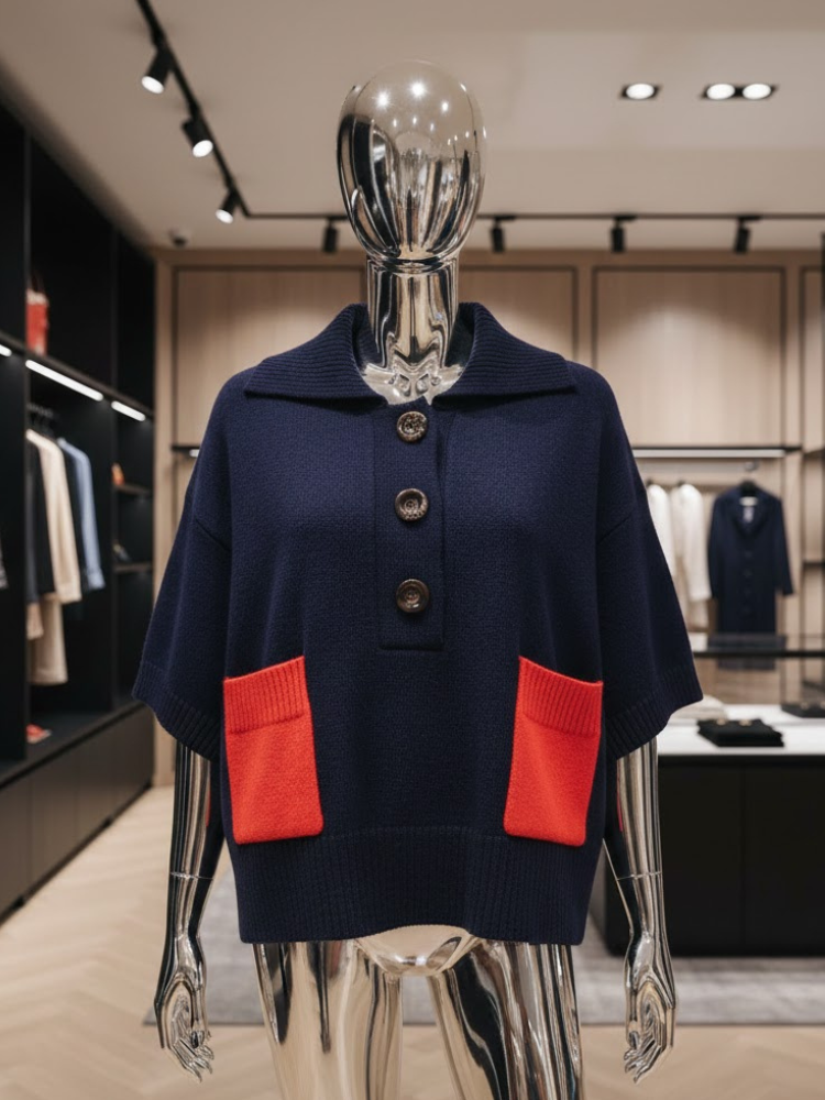 Navy Contrast Polo • TRIBECA New Collection BYMANYC ® New York-1