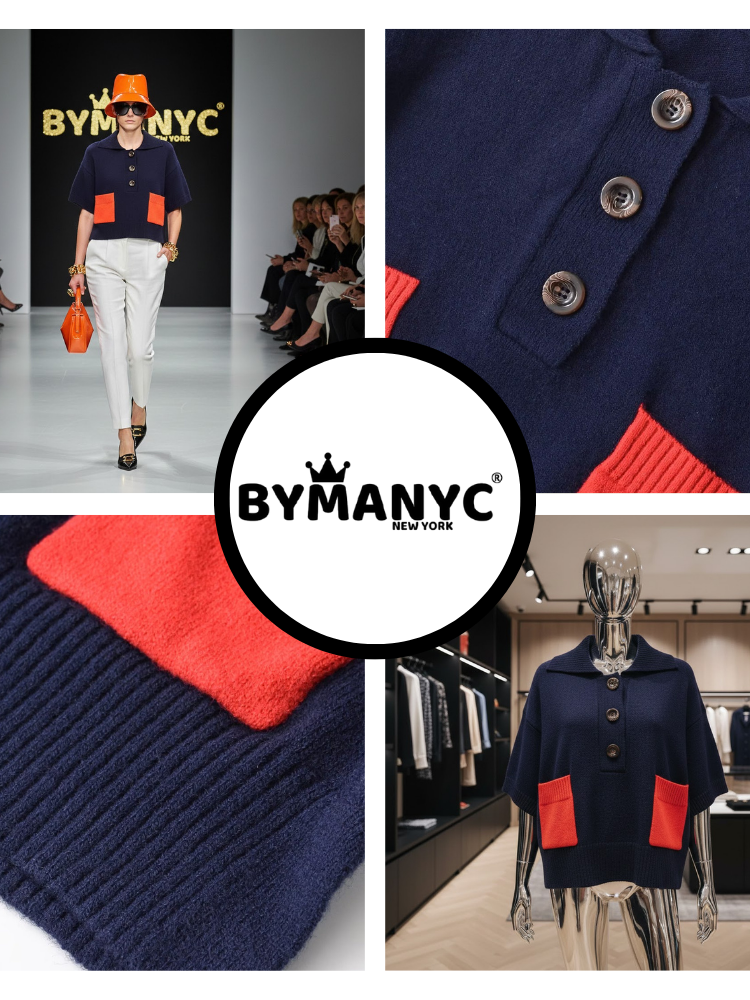 Navy Contrast Polo • TRIBECA New Collection BYMANYC ® New York-2