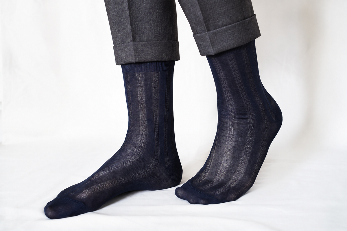 tittimitti® 100% Mercerized "Filo di Scozia" Cotton Men's Dress & Trouser Socks. 3-Pack. Made in Italy