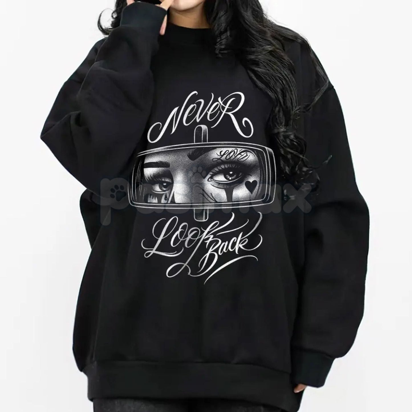 Never and Look Art Chicano Hoodie | Lowrider Cholo Gangster Streetwear | Men's Cotton Fabric