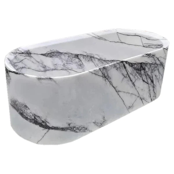 Polished Marble Hand Carved Freestanding Bathtub 32 x 73 x 24