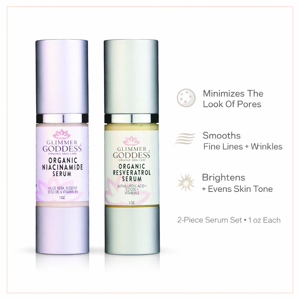 Organic Niacinamide + Resveratrol Serum Duo – Pore Refining & Brightening