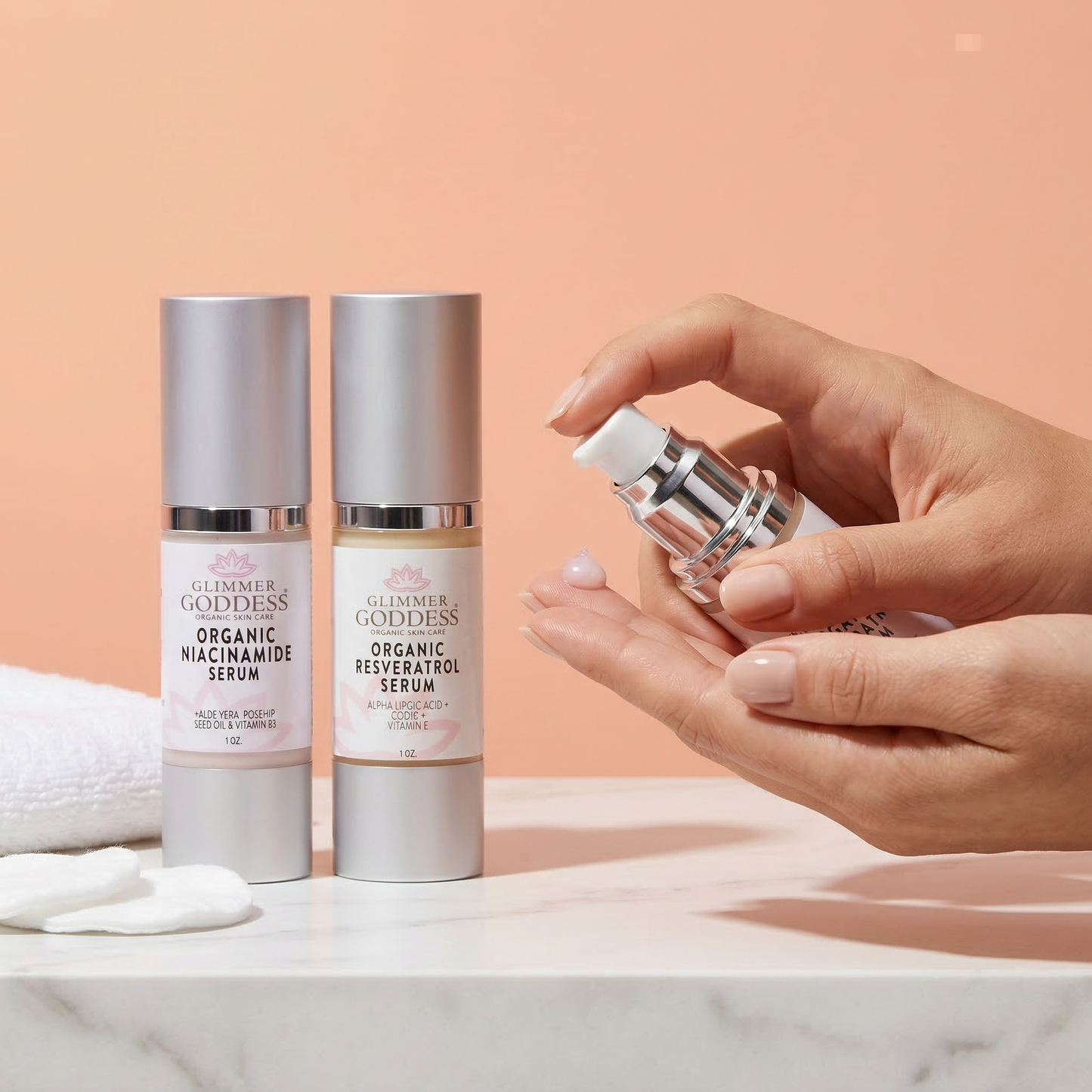 Organic Niacinamide + Resveratrol Serum Duo – Pore Refining & Brightening