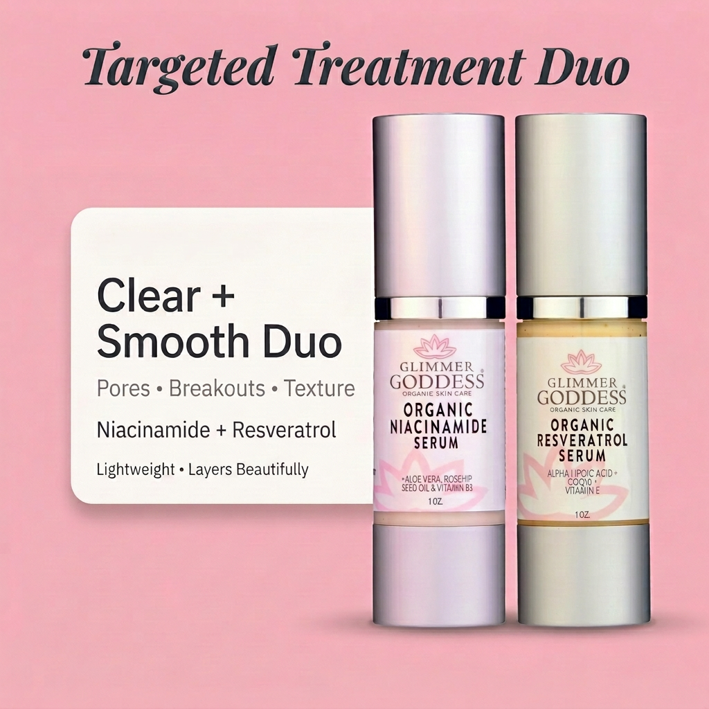 Organic Niacinamide + Resveratrol Serum Duo – Pore Refining & Brightening