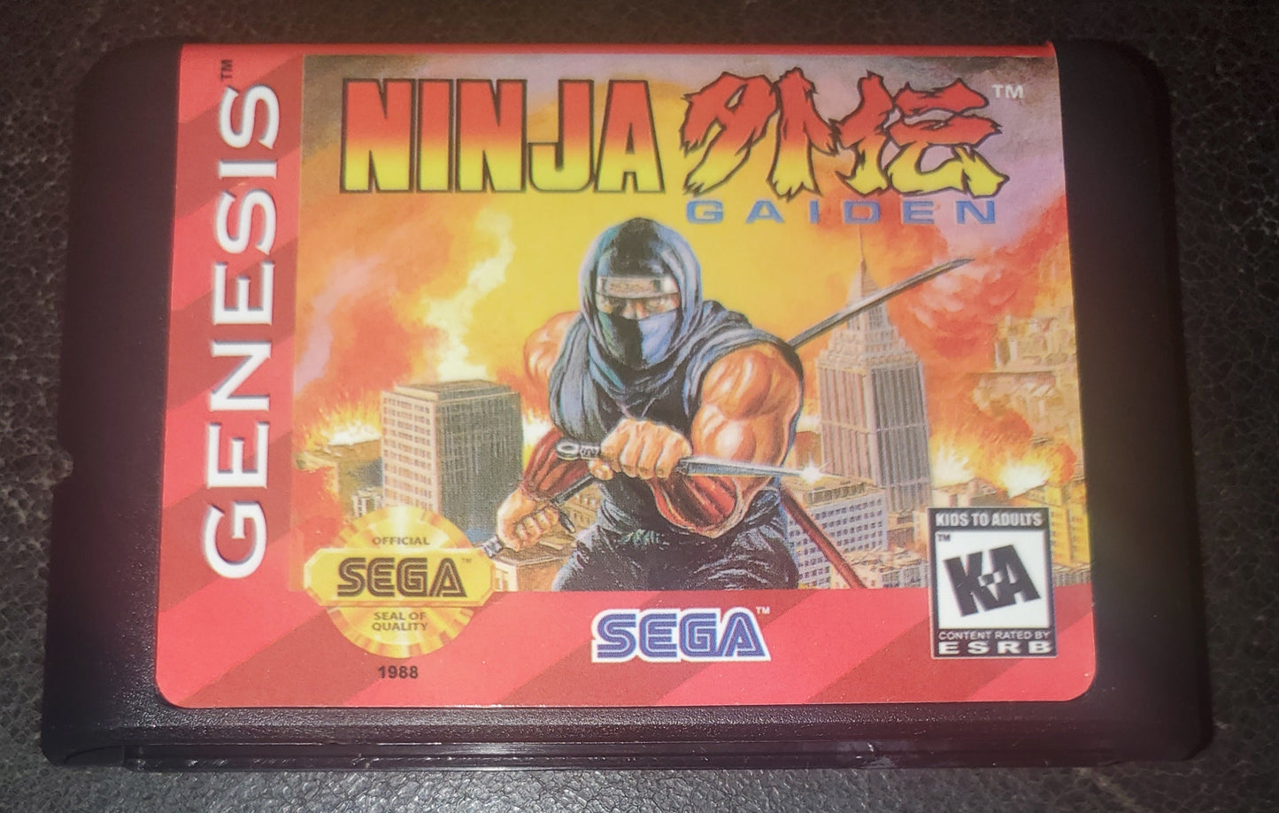 Ninja Gaiden Sega Genesis Mega Drive Video Game Cartridge
