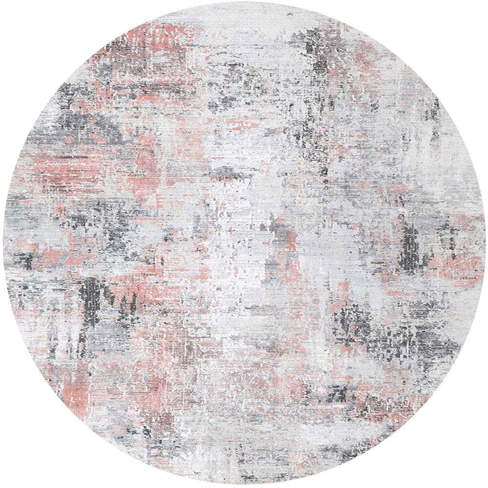 Abstract Celine in Multicolor: Round Rug-0