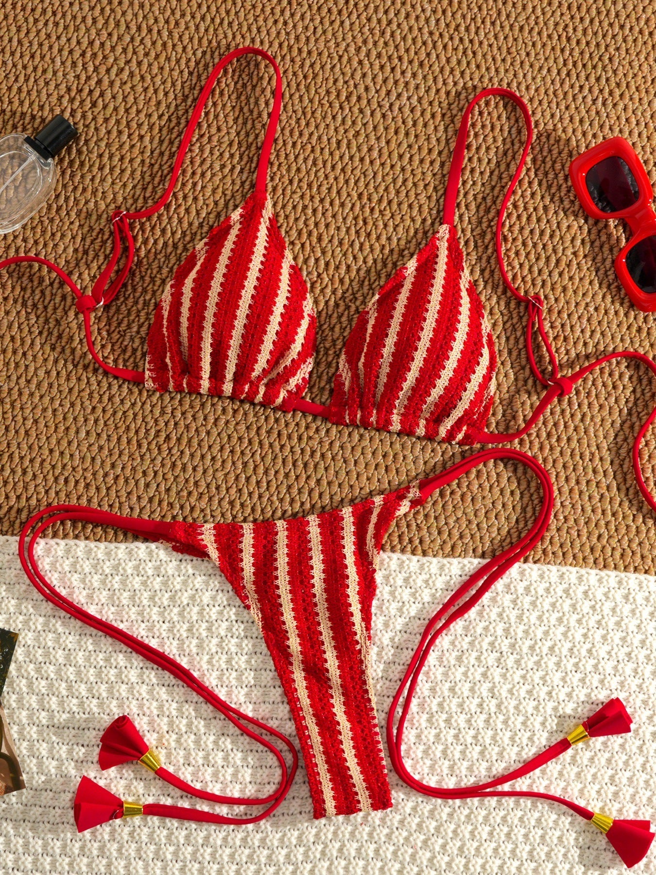 Bikini Set Special Multi color Double Strap Swimsuit Women's Bathing Suit