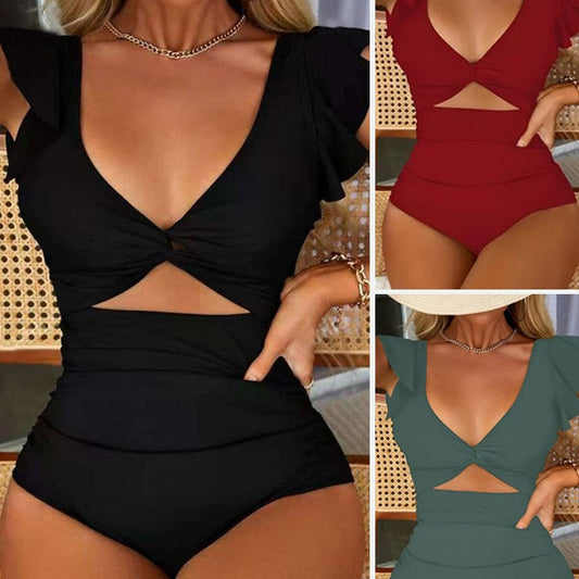 One-piece Swimsuit Sexy Backless Solid Color Slimming Women's Swimwear