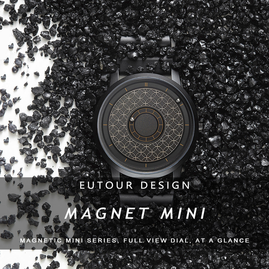 Orë magnetike kuarci për meshkuj EUTOUR me rrip origjinal prej çeliku inox 40 mm