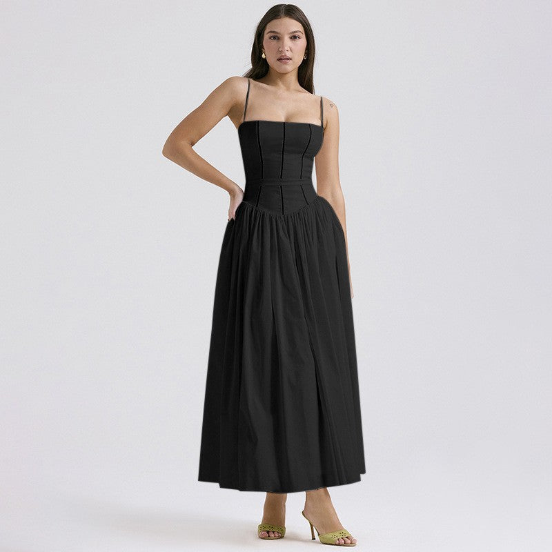 Elegant & Gentle Style Slimming Floral Spaghetti Strap Ethereal Dress