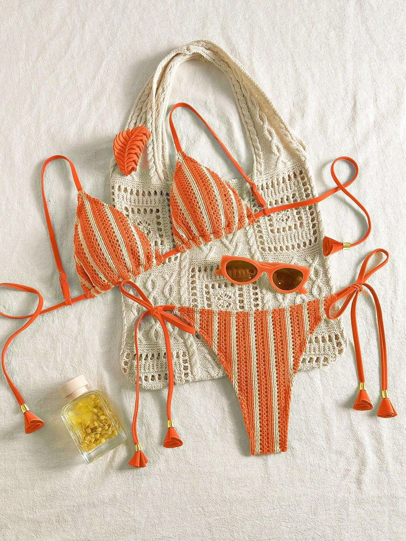Bikini Set Special Multi color Double Strap Swimsuit Women's Bathing Suit