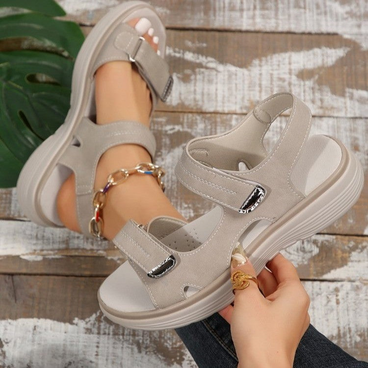 plus Size Velcro Sports Platform Sandals Women Open Toe Beach Sandals