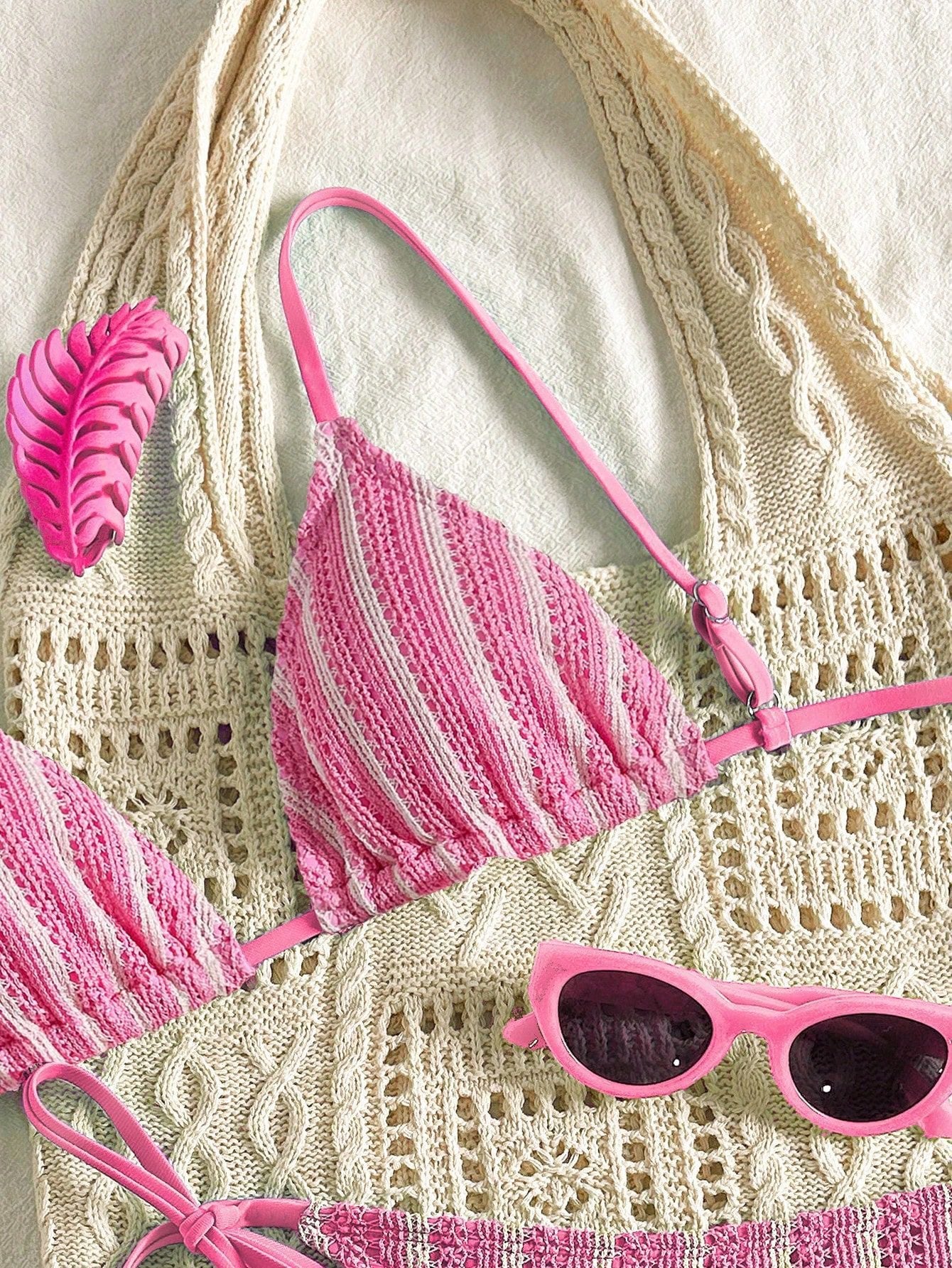 Bikini Set Special Multi color Double Strap Swimsuit Women's Bathing Suit