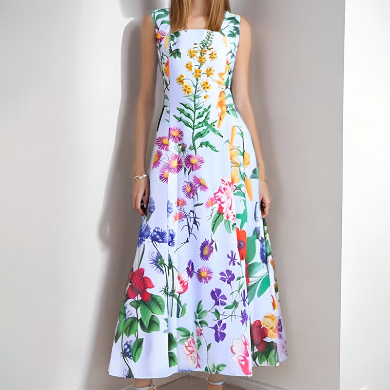 Women's Spring Elegant Sleeveless Printed Sexy Casual Dress