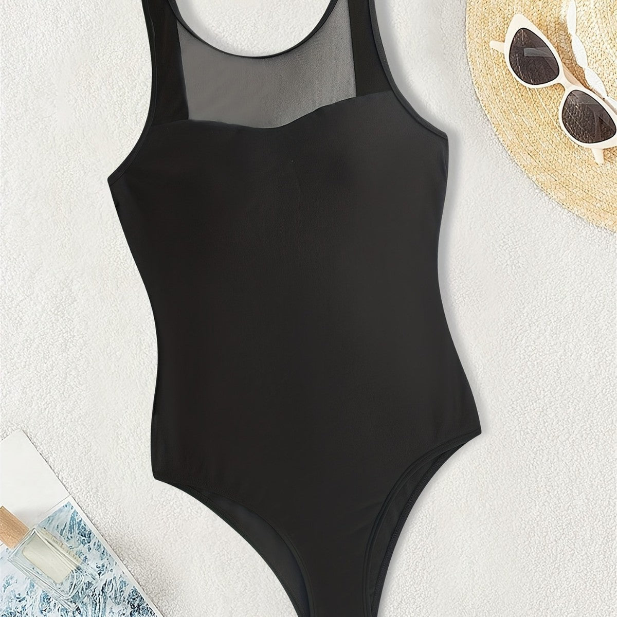 Plus Size Women's Swimsuit Bikini Mesh One Piece with Padded Bra