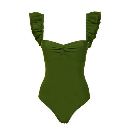 One Piece Belly Covering Backless Sexy Spring Swimsuit Women Chiffon Beach Dress