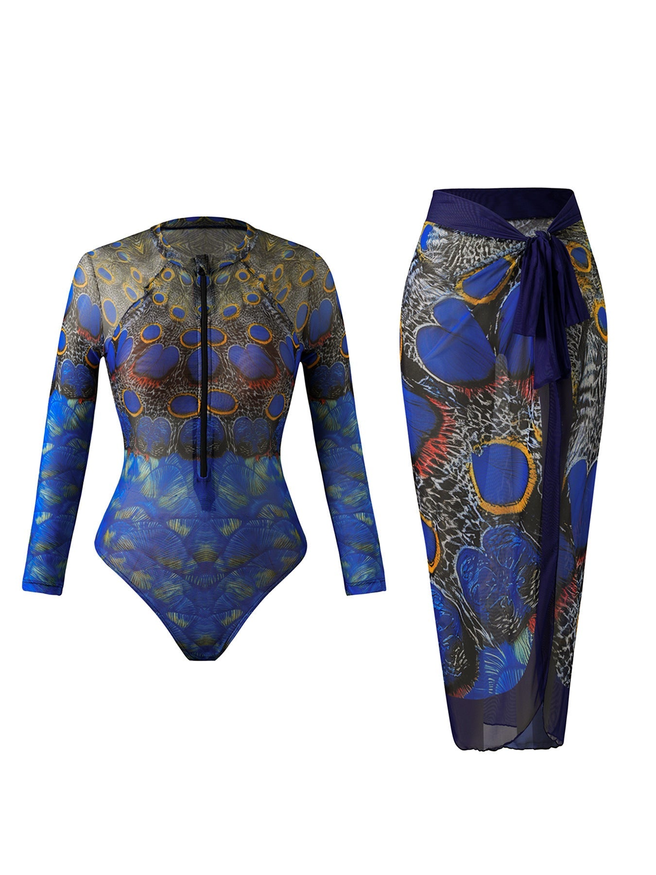 Women's Long Sleeve One Piece Swimsuit Sun Protection Quick Dry Bathing Suit