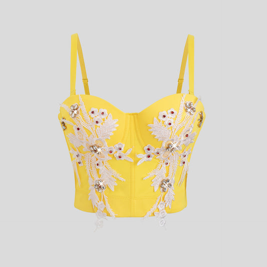 Luxury Diamond Floral Sexy Sexy High Sense Design Corselette