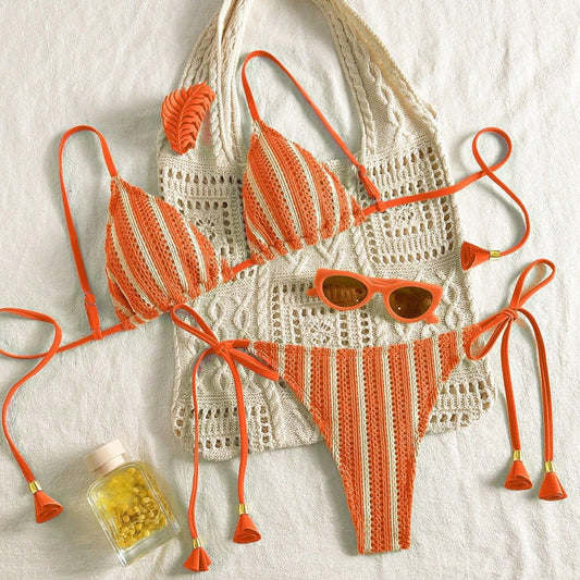 Bikini Set Special Multi color Double Strap Swimsuit Women's Bathing Suit