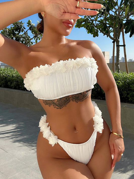 Foreign Single Swimsuit Women Split Swimsuit Tube Top Sexy Bikini