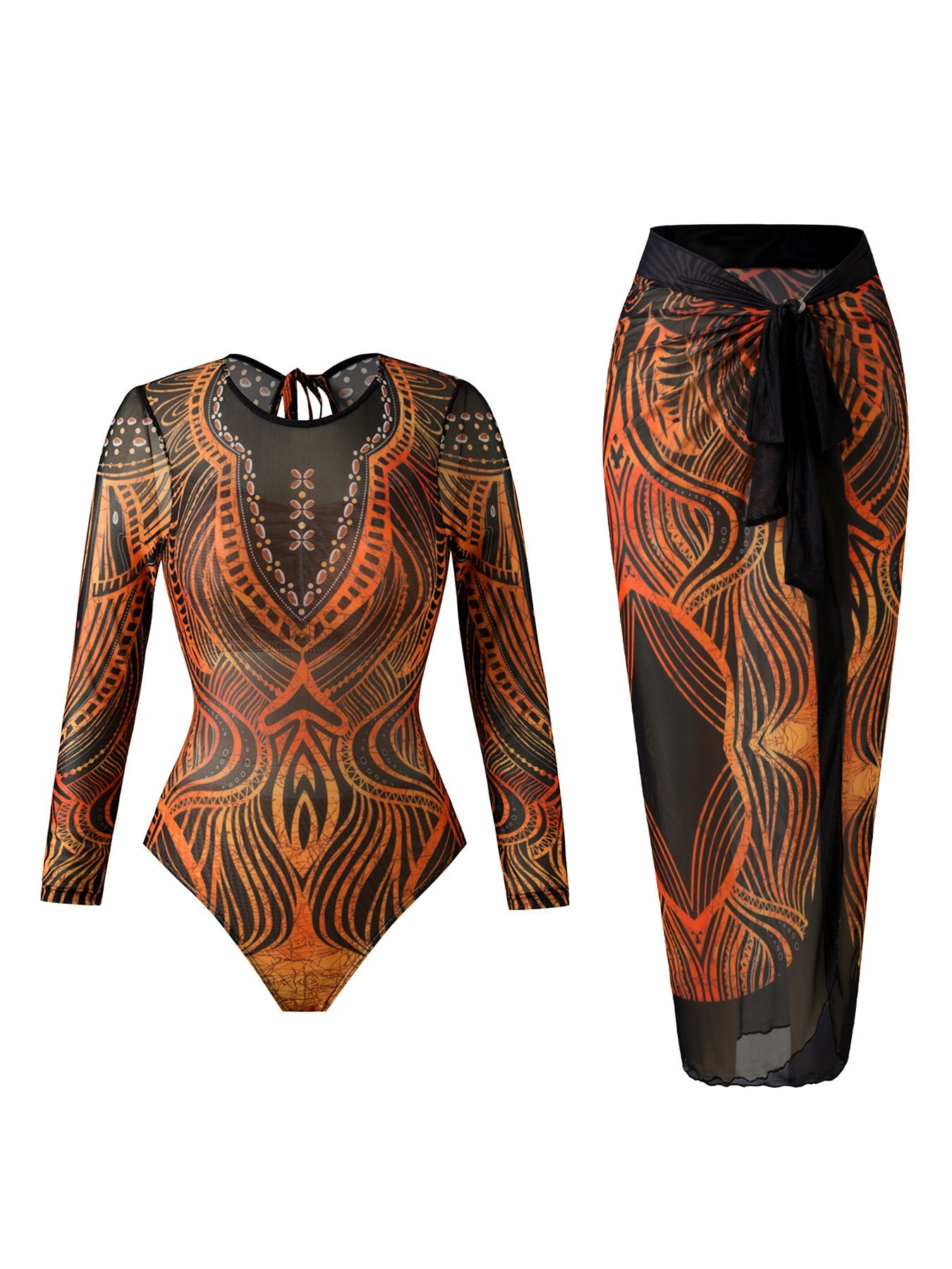 Women's Long Sleeve One Piece Swimsuit Sun Protection Quick Dry Bathing Suit