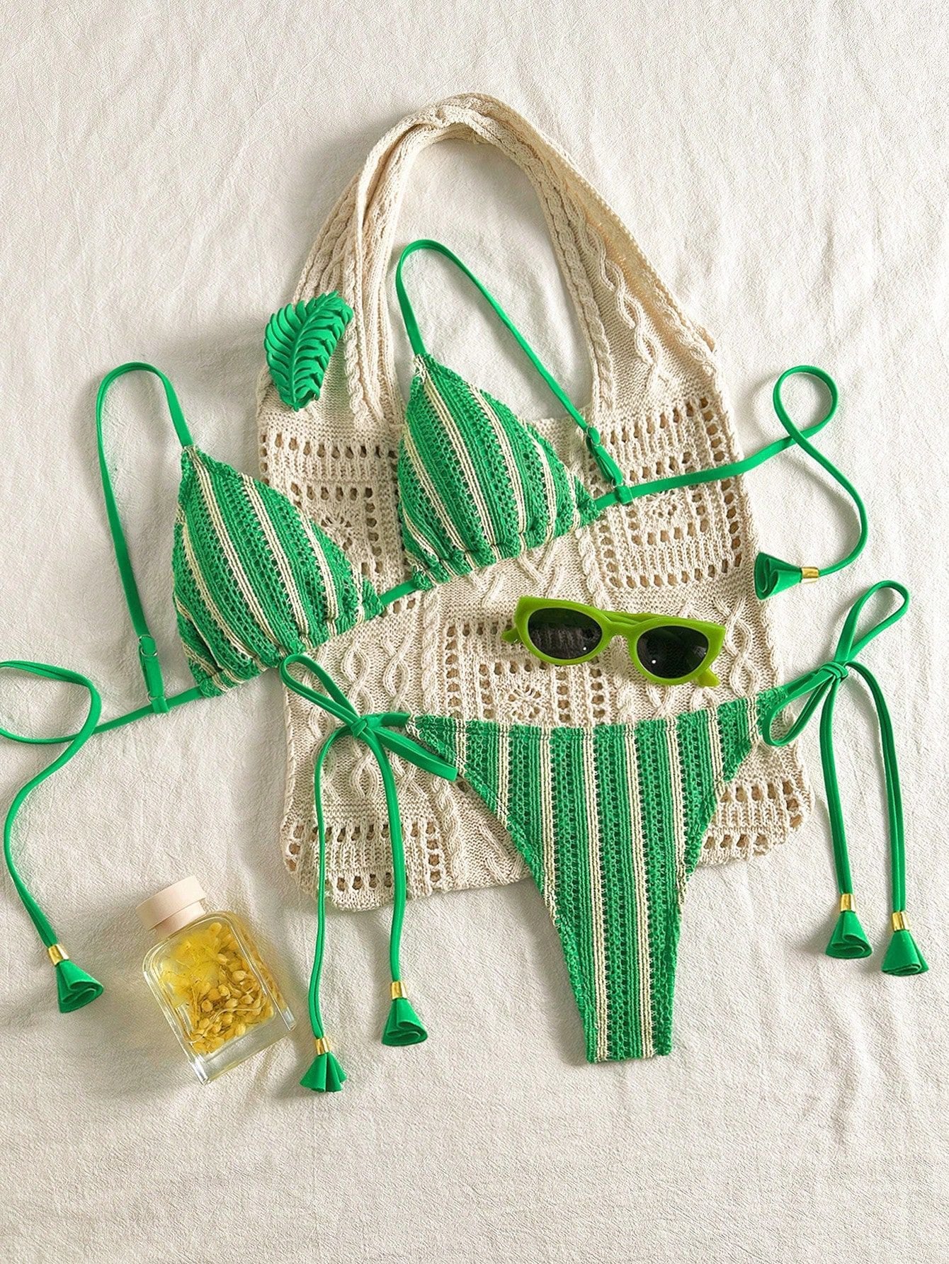 Bikini Set Special Multi color Double Strap Swimsuit Women's Bathing Suit