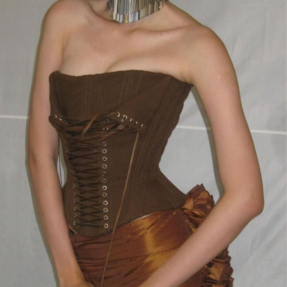 Advanced Design Boning Corset Lace Up Tube Top
