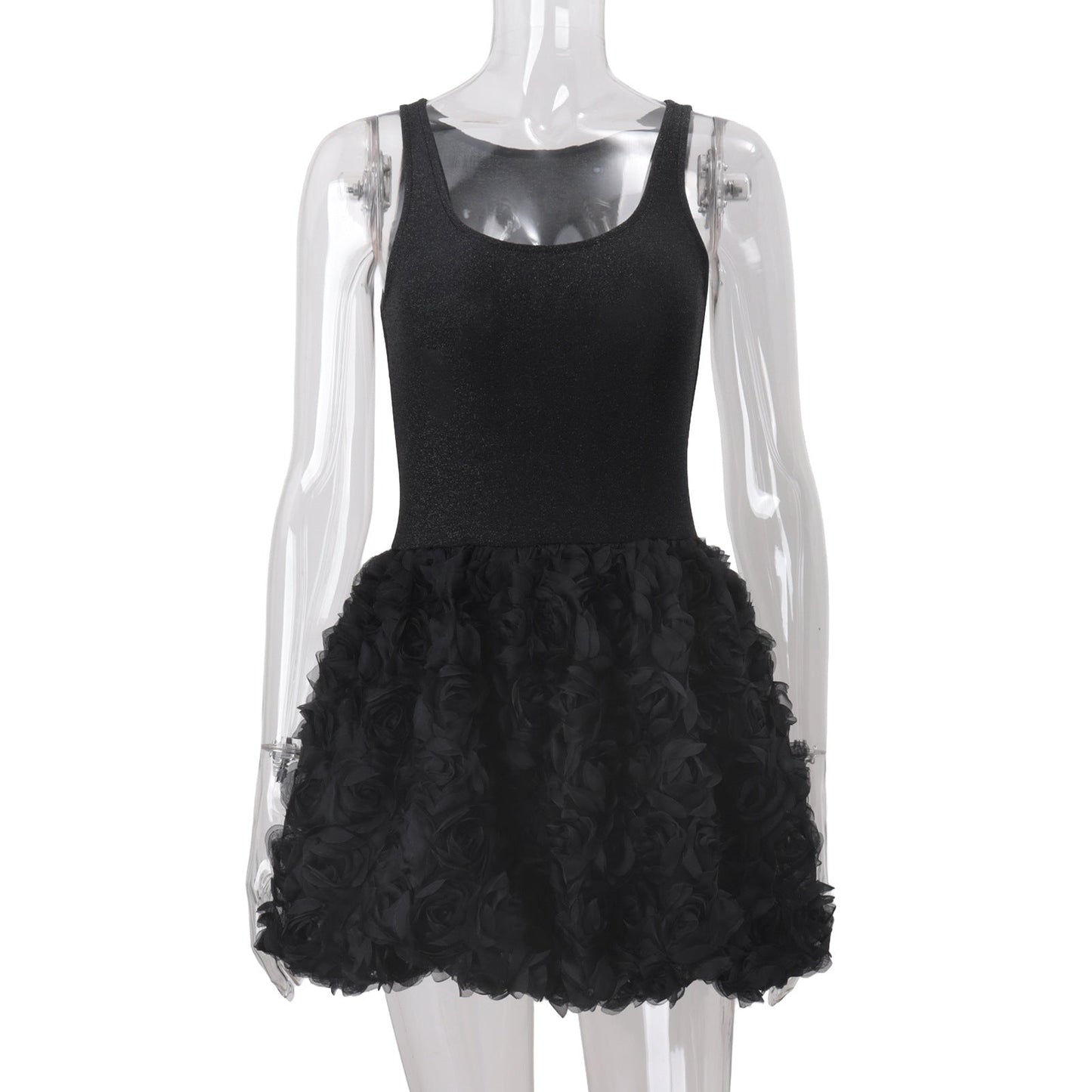 Women Clothing Fall Sexy U Collar Plush Slim Fit Patchwork Solid Color Sling Dress