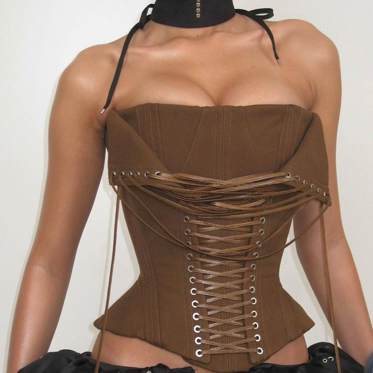 Advanced Design Boning Corset Lace Up Tube Top