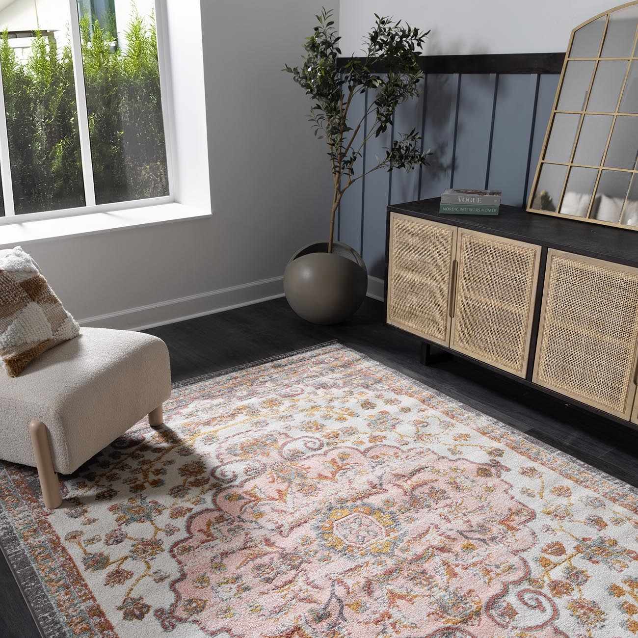Oark Floral Medallion Area Rug-2