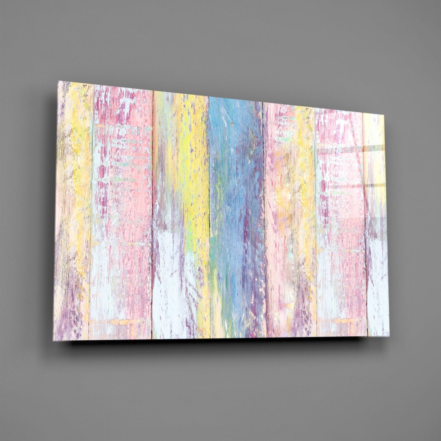 Painted Wood Glass Wall Art