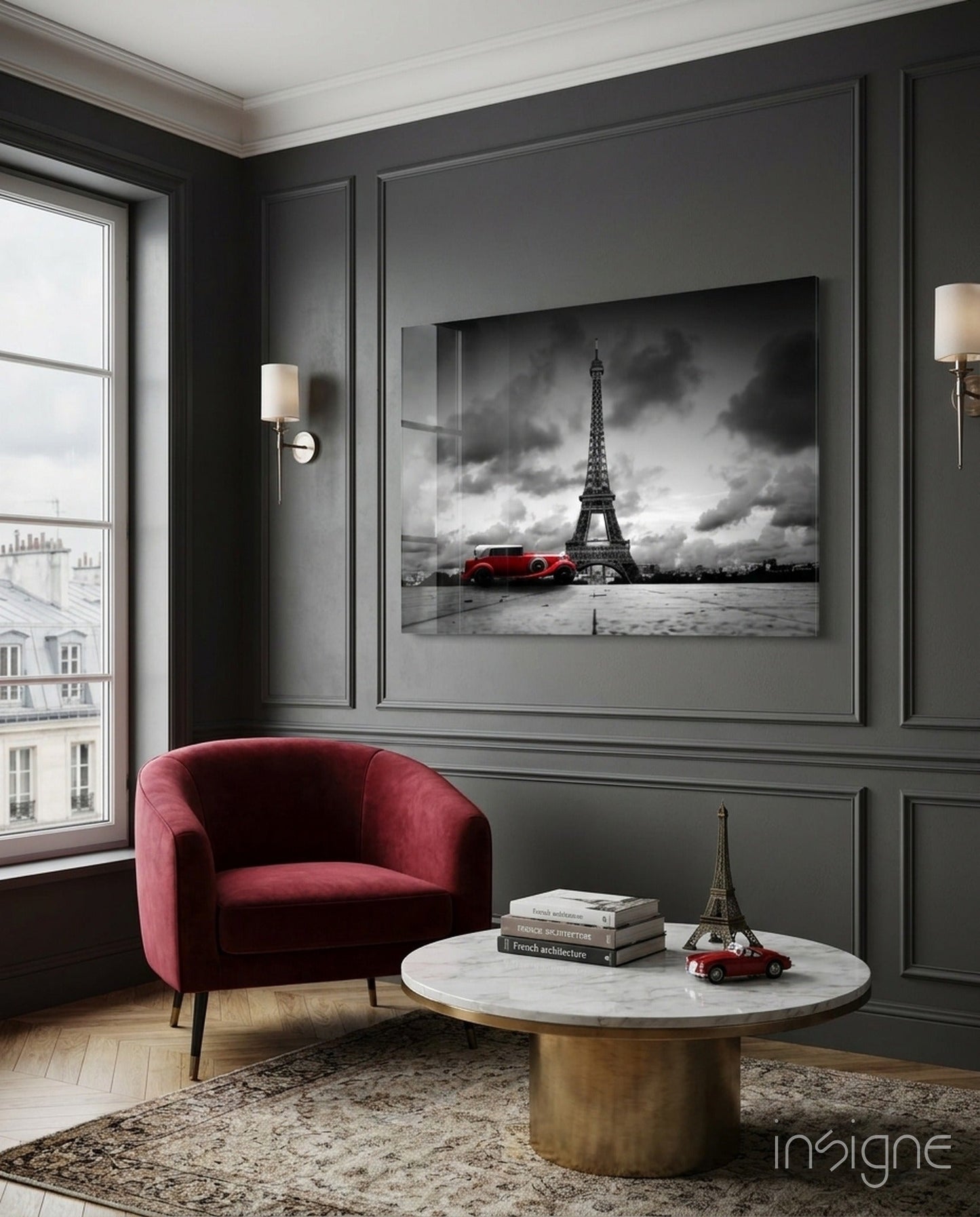 Eiffel Tower Glass Wall Art